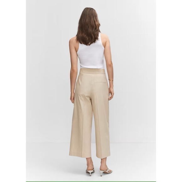 Mango Pope Plain Tailored Trousers size 10 beige - Picture 2 of 5